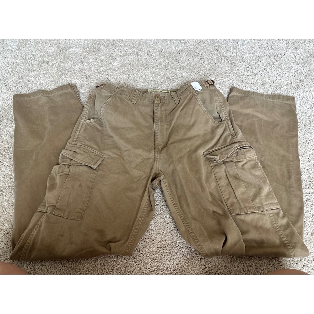 Mens Cargo Pants Cabelas Outdoors Khaki Tan Utility Workwear Hiking Trousers 32